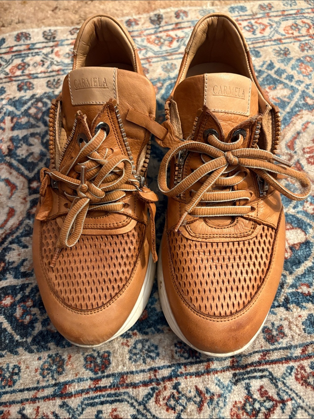 Womens’ Tan Leather Carmela Casual Sneakers
